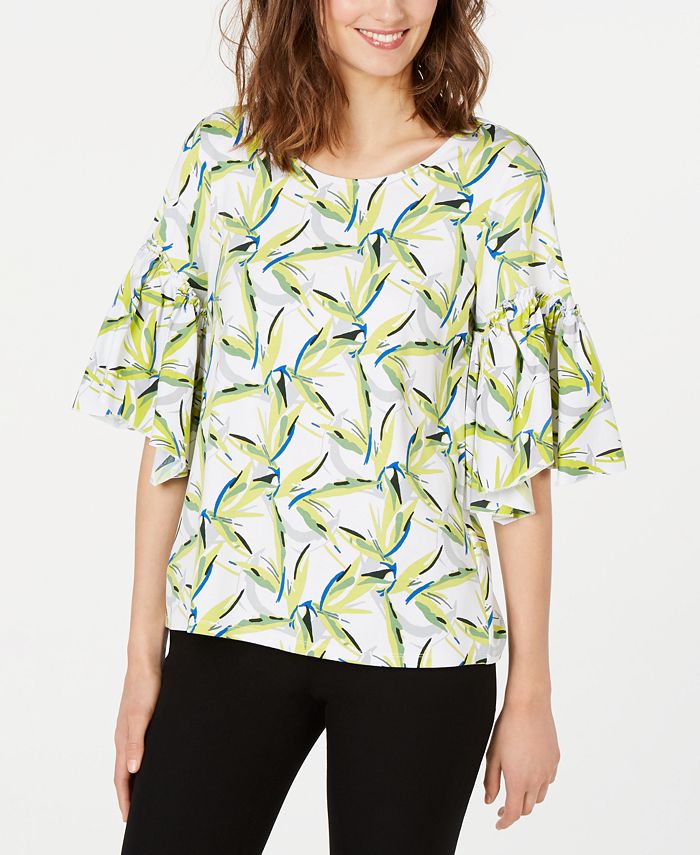 Alfani Printed Bell Sleeve Top Created For Macys Macys 