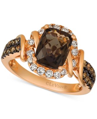 Le Vian - &reg; Chocolate Quartz (1-3/4 ct. t.w.) & Diamond (5/8 ct. t.w.) Statement Ring in 14k Rose Gold
