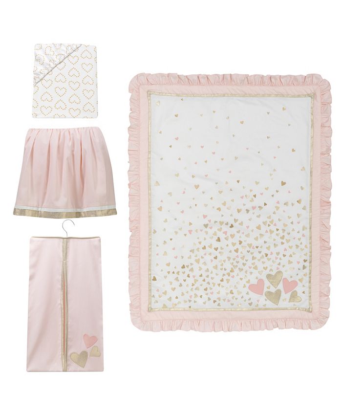 Lambs & Ivy Confetti Hearts Nursery 4Piece Baby Crib Bedding Set Macy's