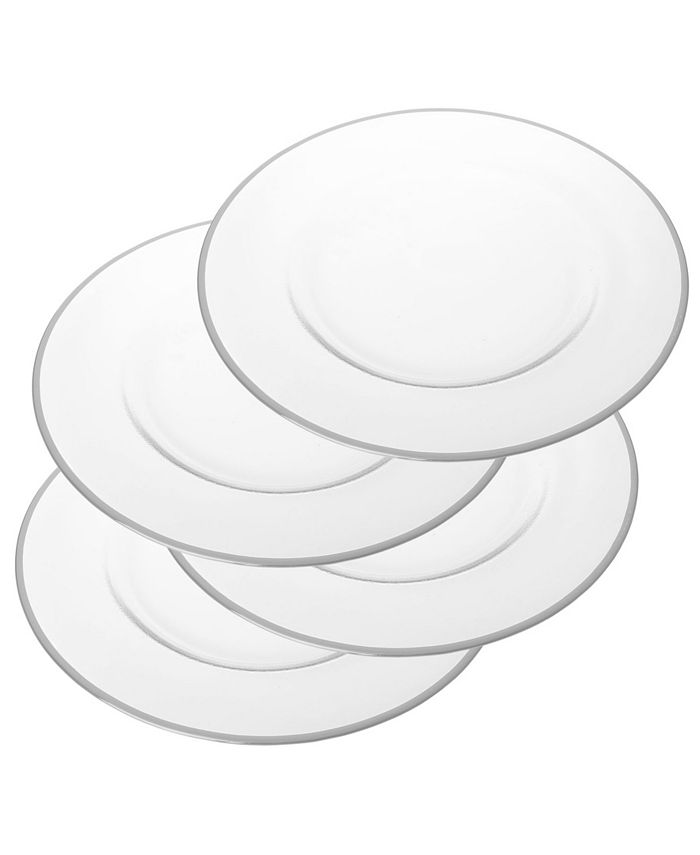 Classic Touch Clear Glass Charger PlatesSet of 4 Macy's