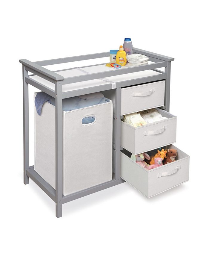Badger Basket Modern Baby Changing Table with Hamper and 3 Baskets OVERMAX Macy's