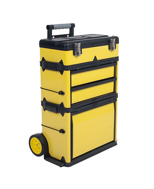 Trademark Global Stackable Toolbox Rolling Mobile Organizer With