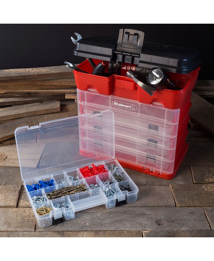 Trademark Global Storage and Tool Box Durable organizer Utility Box 4 Drawers with 19