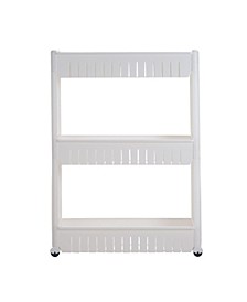 Mobile Shelving Unit organizer with 3 Large Storage Baskets by Everyday Home