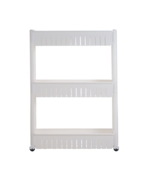 Trademark Global Mobile Shelving Unit Organizer With 3 Large Storage Baskets By Everyday Home In White