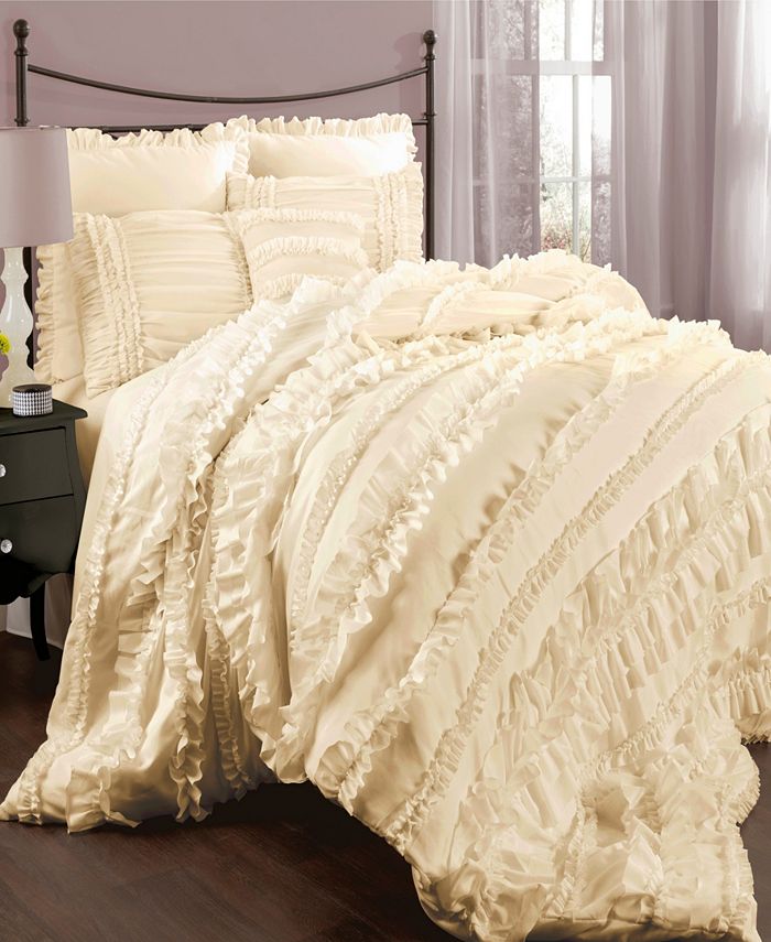 Lush Décor - Belle Comforter White 4Pc Set Queen