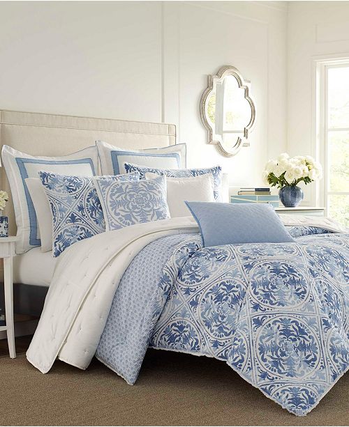 Mila Blue Comforter Set Full Queen