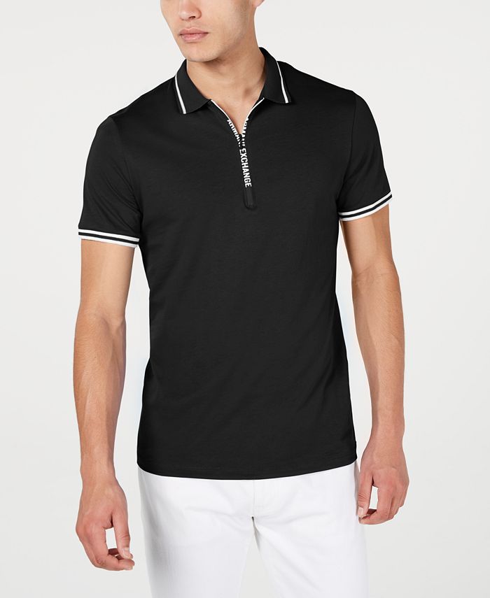 A|X Armani Exchange Men's Fixed Cotton Jersey Polo T-shirt & Reviews -  Polos - Men - Macy's