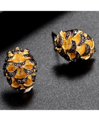 Acorn Stud Earring With Cubic Zirconia Stones