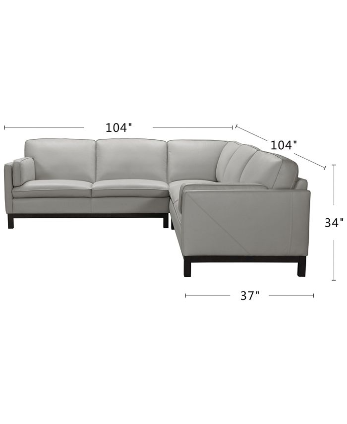 Furniture - Virtron 3-Pc. Leather "L" Sectional Sofa