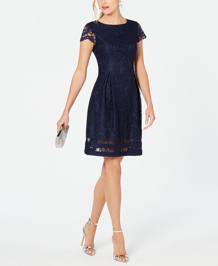 Jessica Howard Petite Lace A-Line Dress - Macy's