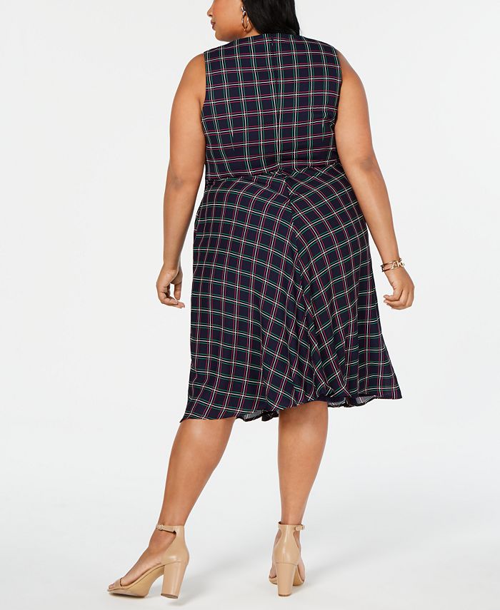 Jessica Howard Plus Size Sleeveless Tie-Front Dress - Macy's