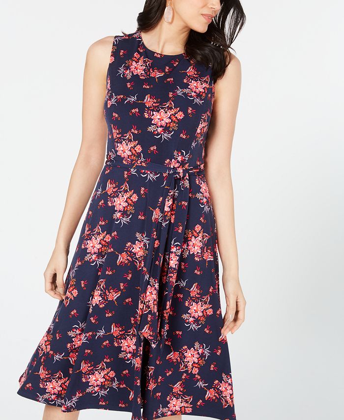 Charter Club Petite Floral-Print Midi Dress, Created for Macy's - Macy's