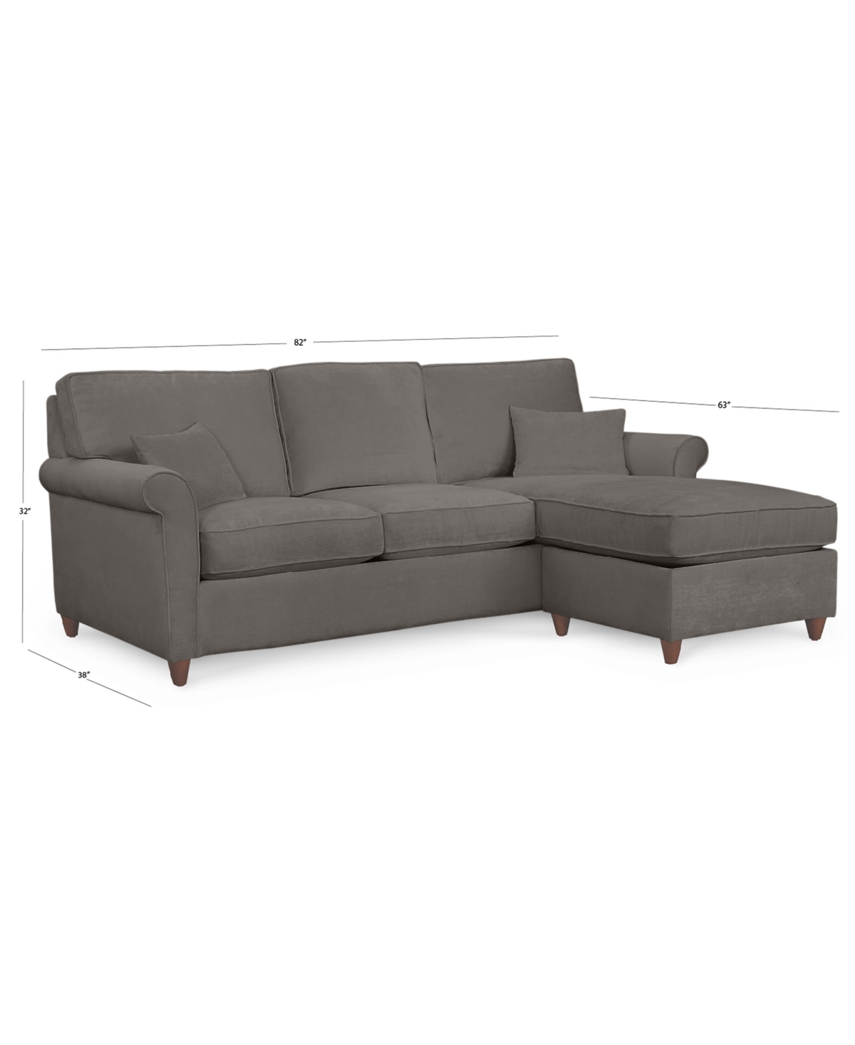 Lidia Fabric 2-Pc. Reversible Chaise Sectional Sofa with Storage Ottoman, Created for Macy's