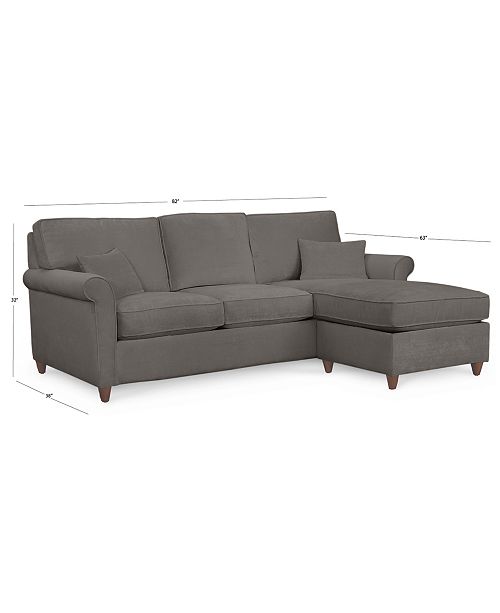 Furniture Lidia 82 Fabric 2 Pc Reversible Chaise Sectional Sofa