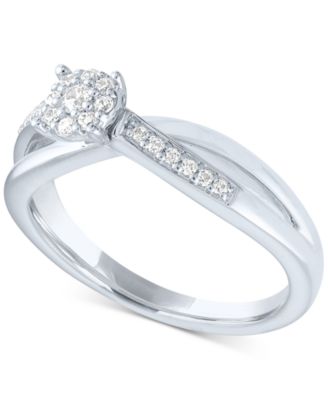 Diamond Cluster Promise Ring (1/6 ct. t.w.) in Sterling Silver
