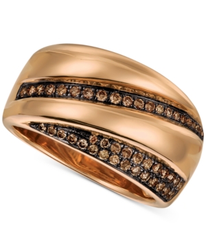 image of Le Vian Chocolatier Chocolate Diamond Statement Ring (1/4 ct. t.w.) in 14k Rose Gold