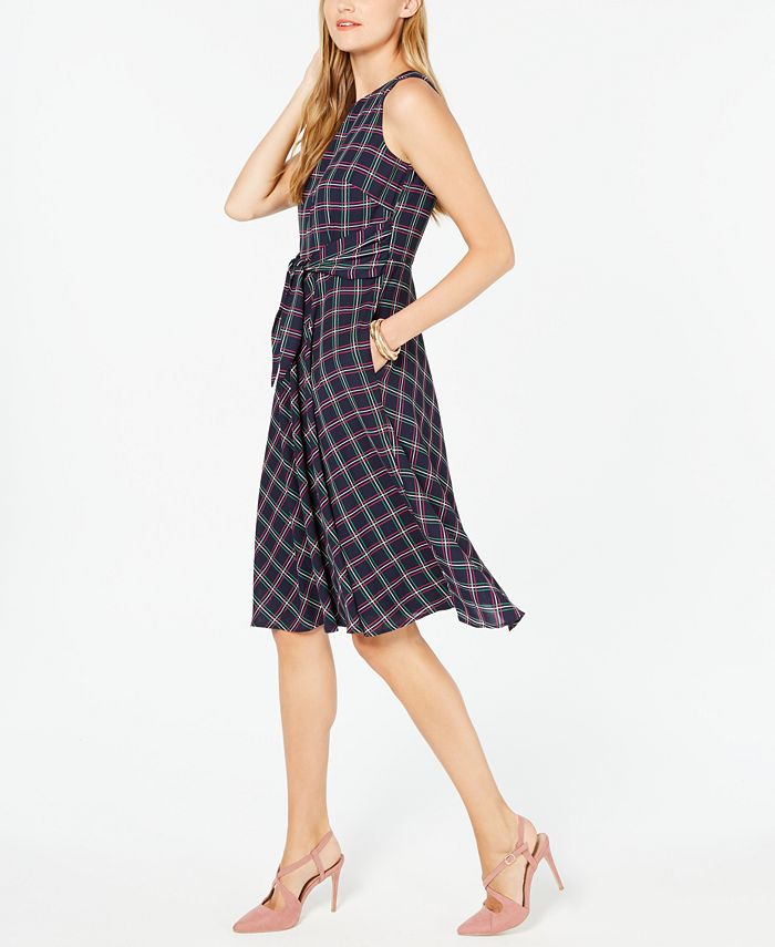 Jessica Howard Sleeveless Plaid Dress - Macy's