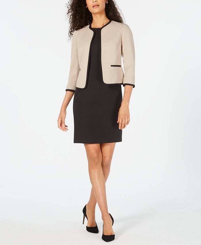 Le Suit Piped Jacket And Dress Suit And Reviews Wear To Work Women Macys 2674
