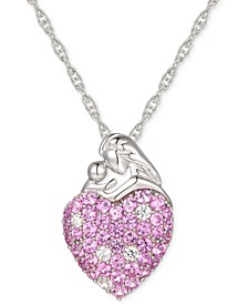 Pink Sapphire (1-1/3 ct. t.w.) & Diamond (1/8 ct. t.w.) Mother 18" Pendant in Sterling Silver