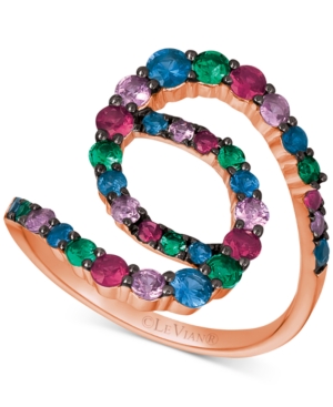 image of Le Vian Multi-Gemstone (1-1/4 ct. t.w.) Statement Ring in 14k Rose Gold