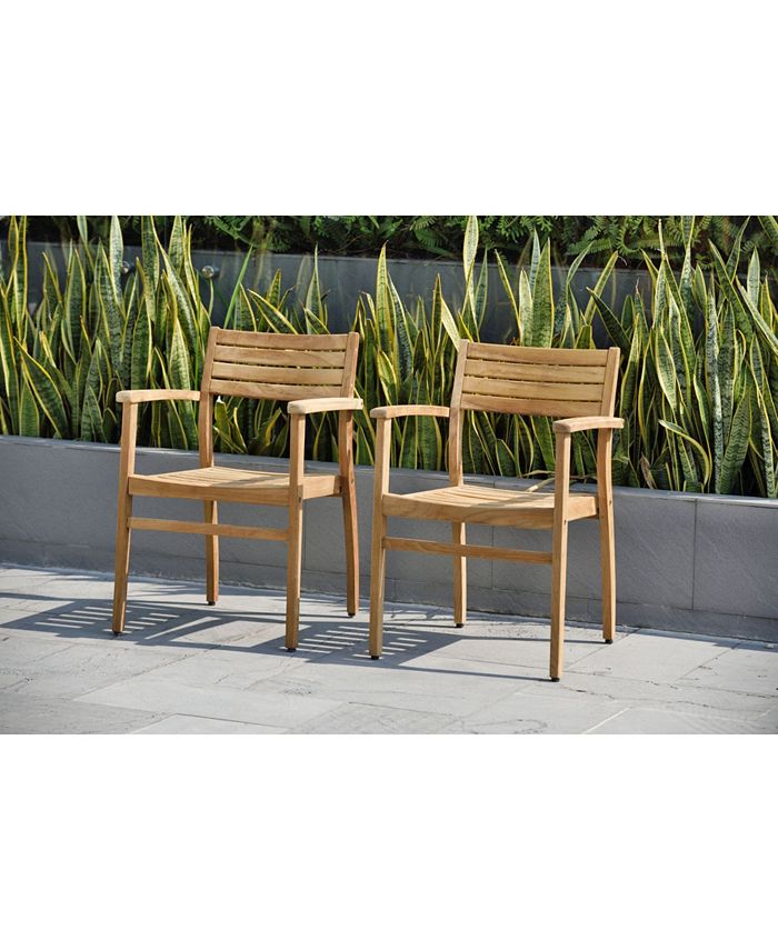 Amazonia 2 Piece Patio Dining Chair Set Stackable Macy's
