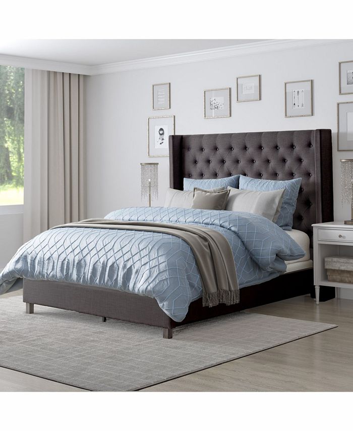 CorLiving Fairfield Tufted Fabric Bed with Wings, Full Macy's