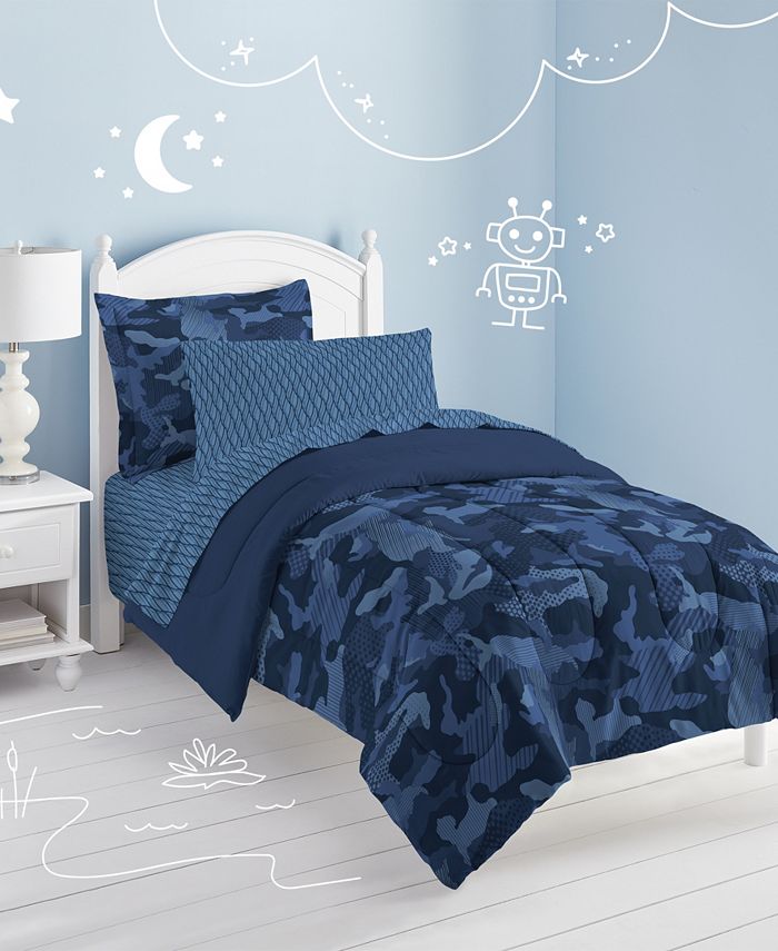 Queen Size Blue Camo Bedding Hanaposy