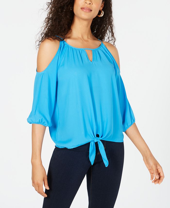 Thalia Sodi Cold-Shoulder 3/4-Sleeve Top, Created for Macy's - Macy's
