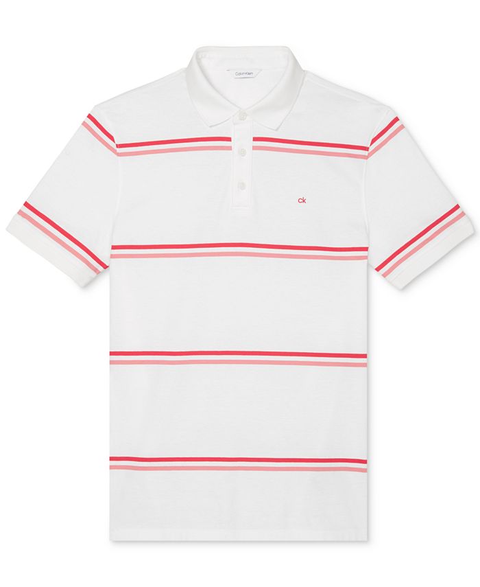 Calvin Klein Men's Stripe Polo & Reviews - Casual Button-Down Shirts ...
