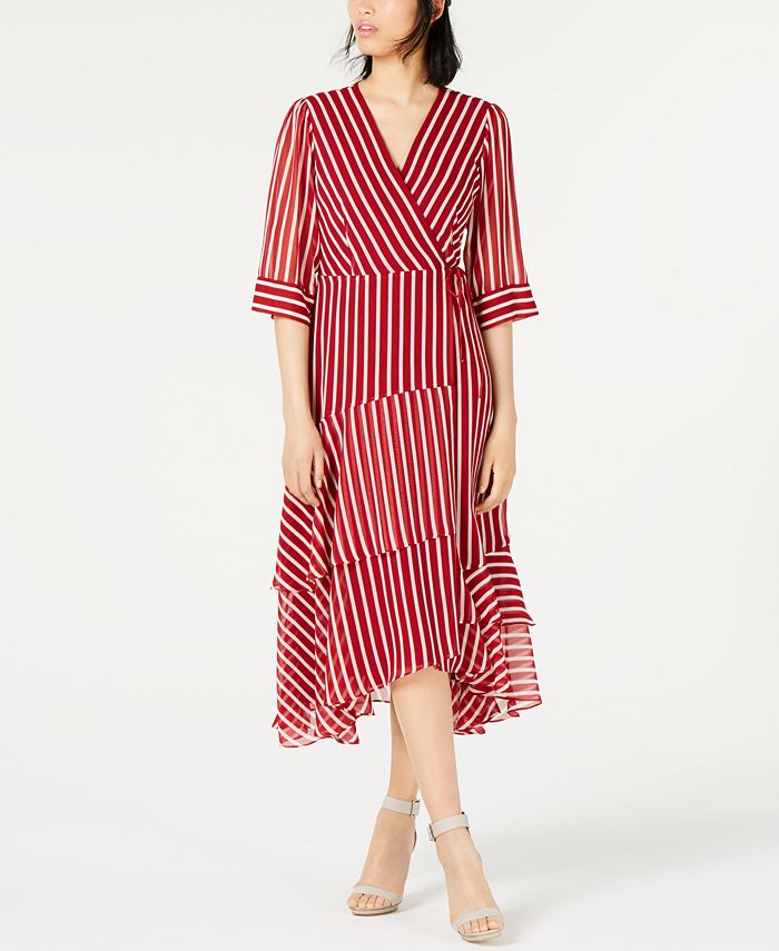 Marella Striped Tiered Maxi Dress - Macy's