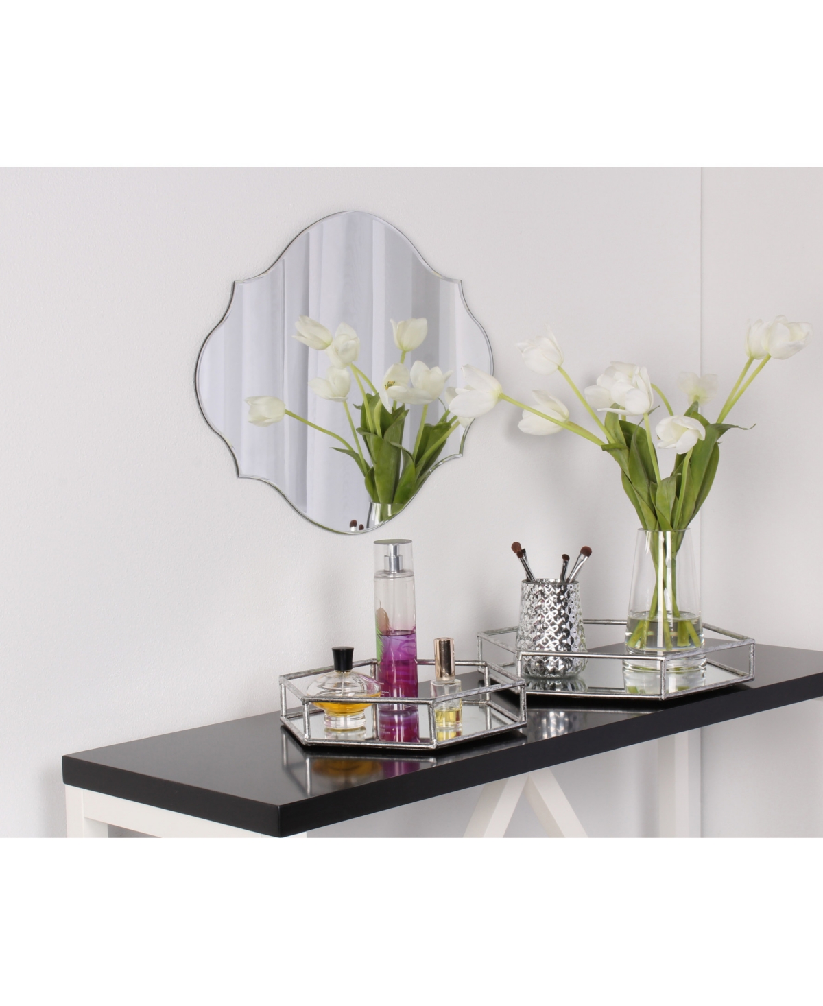 Kate and Laurel Felicia Nesting Metal Mirrored Decorative Trays, 2 Piece