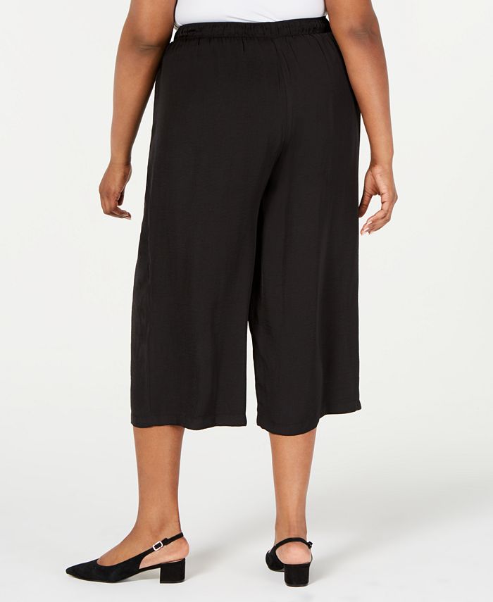 Alfani Plus Size Washed Satin Culottes, Created for Macy's & Reviews ...