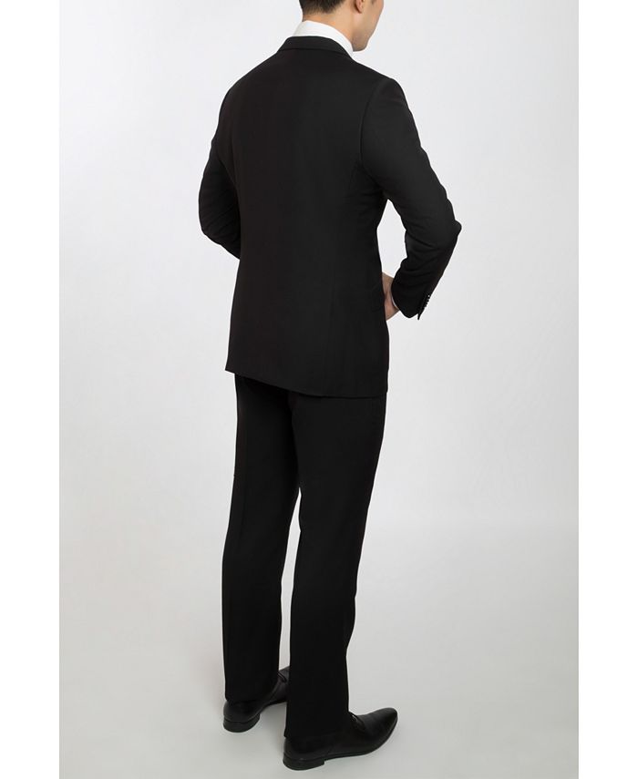 English Laundry Two Button Notch Lapel Slim Fit Men's Black Suit With Flat Front Pants Macy's