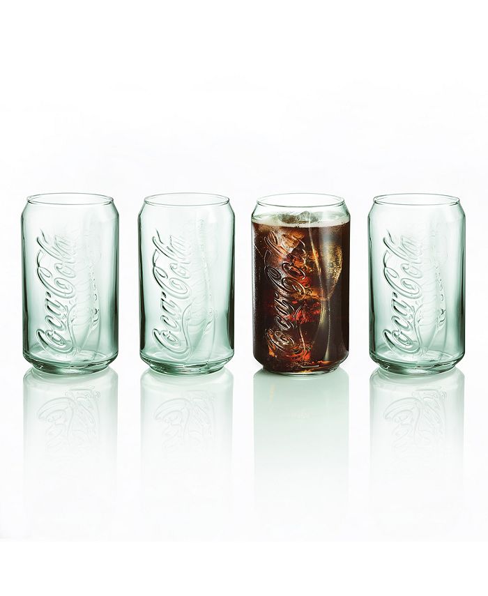 Luminarc Coca Cola Glass Can Georgia Green Set Of 4 Macys 9170