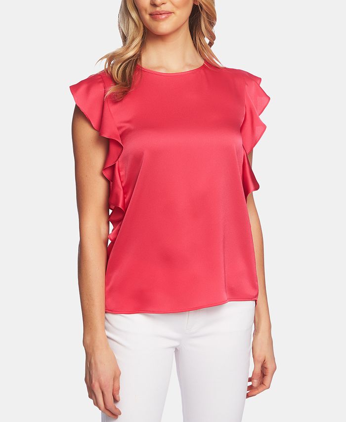 CeCe Ruffle Keyhole Top - Macy's