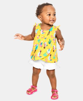 Carter's - Baby Girls 2-Pc. Cotton Toucan-Print Top & Shorts Set