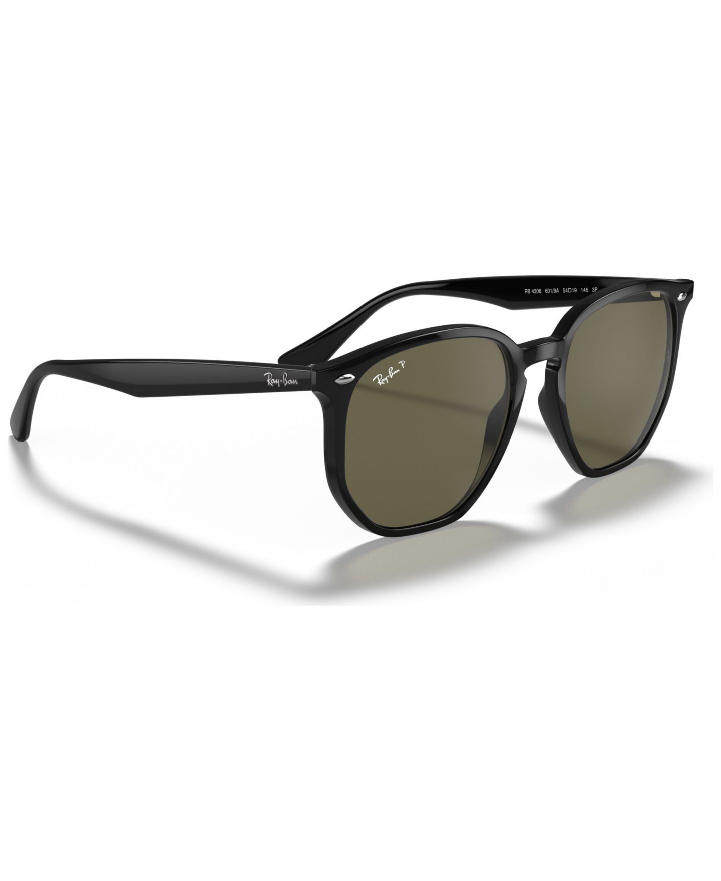 Женские солнцезащитные очки Ray-Ban Polarized Sunglasses, RB4306 54, цвет: Чёрный / Зелёный — фото 4