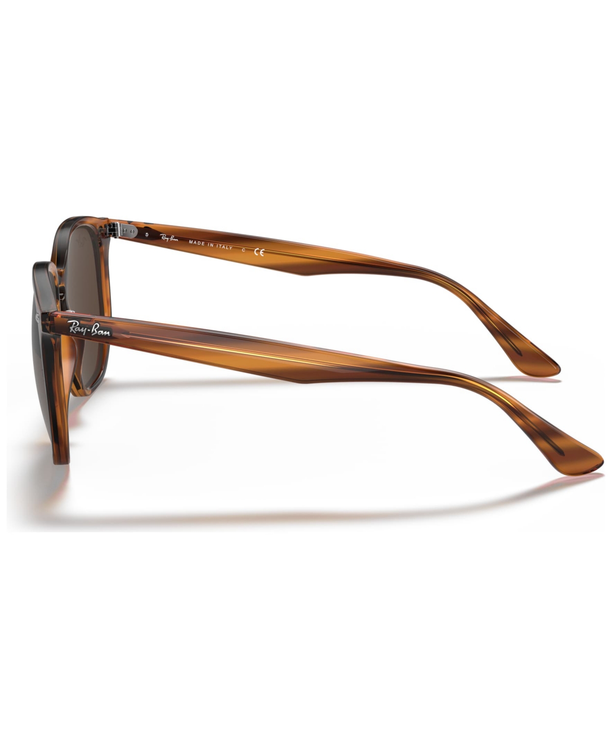 Ray Ban Sunglasses, Rb4306 54 In Stripped Red Havana,dark Brown