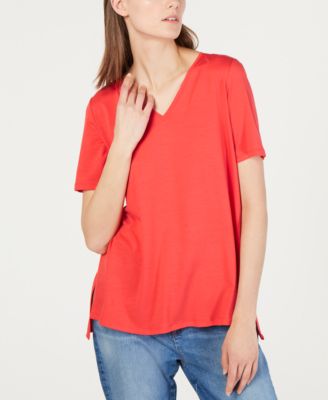 v neck high low t shirt