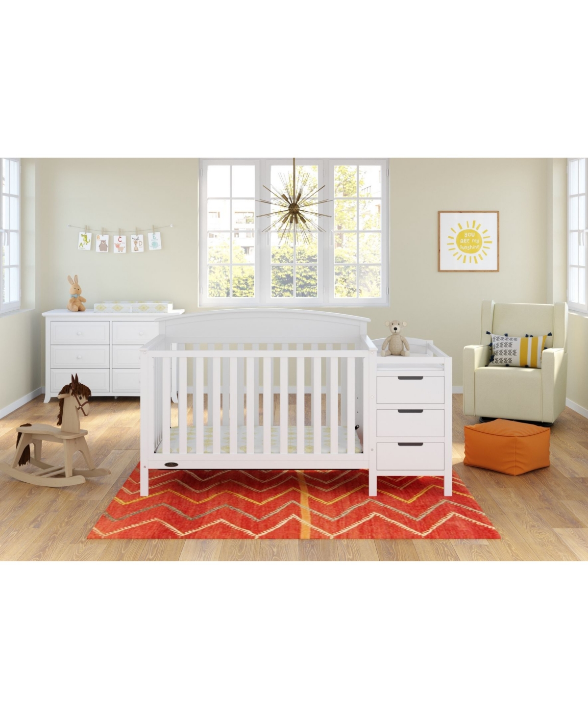 Graco Benton 4-in-1 Convertible Crib and Changer (Pebble Gray)