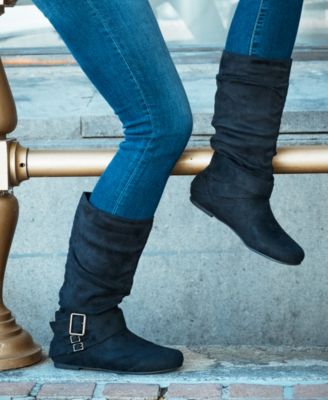 Women's Shelley Rouched Buckle Mid Shaft Boots