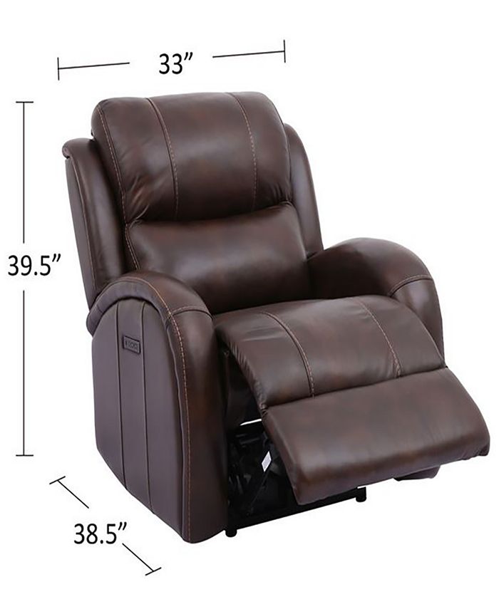 Furniture Leiston Leather Dual Power Recliner with USB Power Outlet