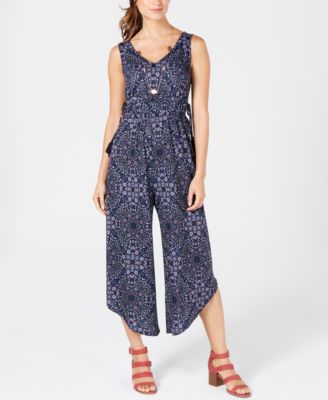 macy's blue jumpsuit