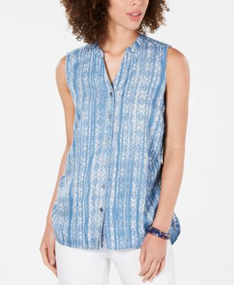 Style & Co - Side-Seam Sleeveless Shirt