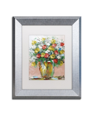 Trademark Global Hai Odelia 'spring Flowers In A Vase 6' Matted Framed Art In Multi