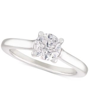 image of Certified Diamond Solitaire Engagement Ring (1 ct. t.w.) in 14k White Gold