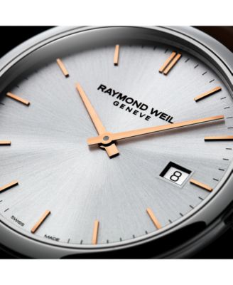 Men's Swiss Toccata Brown Leather Strap Watch 39mm