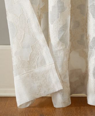 Yvette Trellis Jacquard Sheer Rod Pocket Curtain Panel