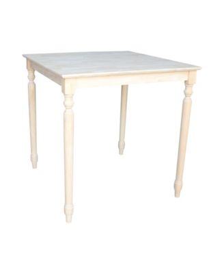 Solid Wood Top Table - Turned Legs